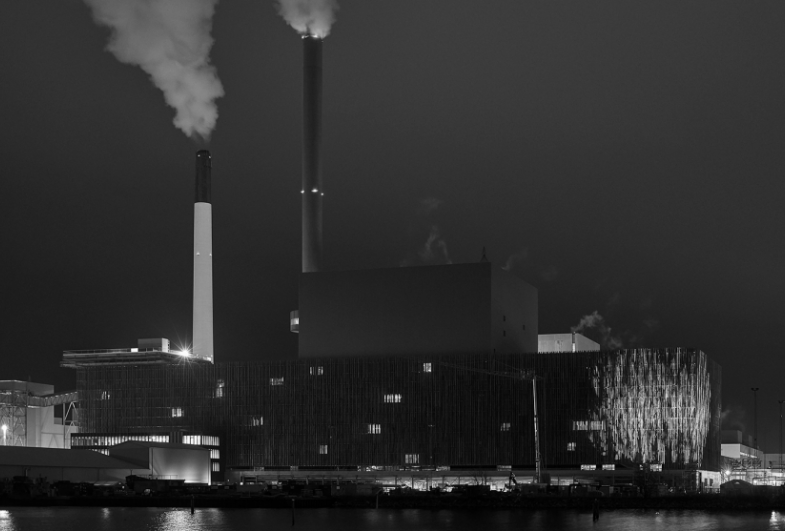 Trial lighting on Amager Power Station BIO4