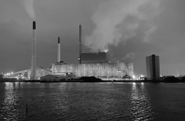 Amager Power Station BIO4 lights up in the winter darkness